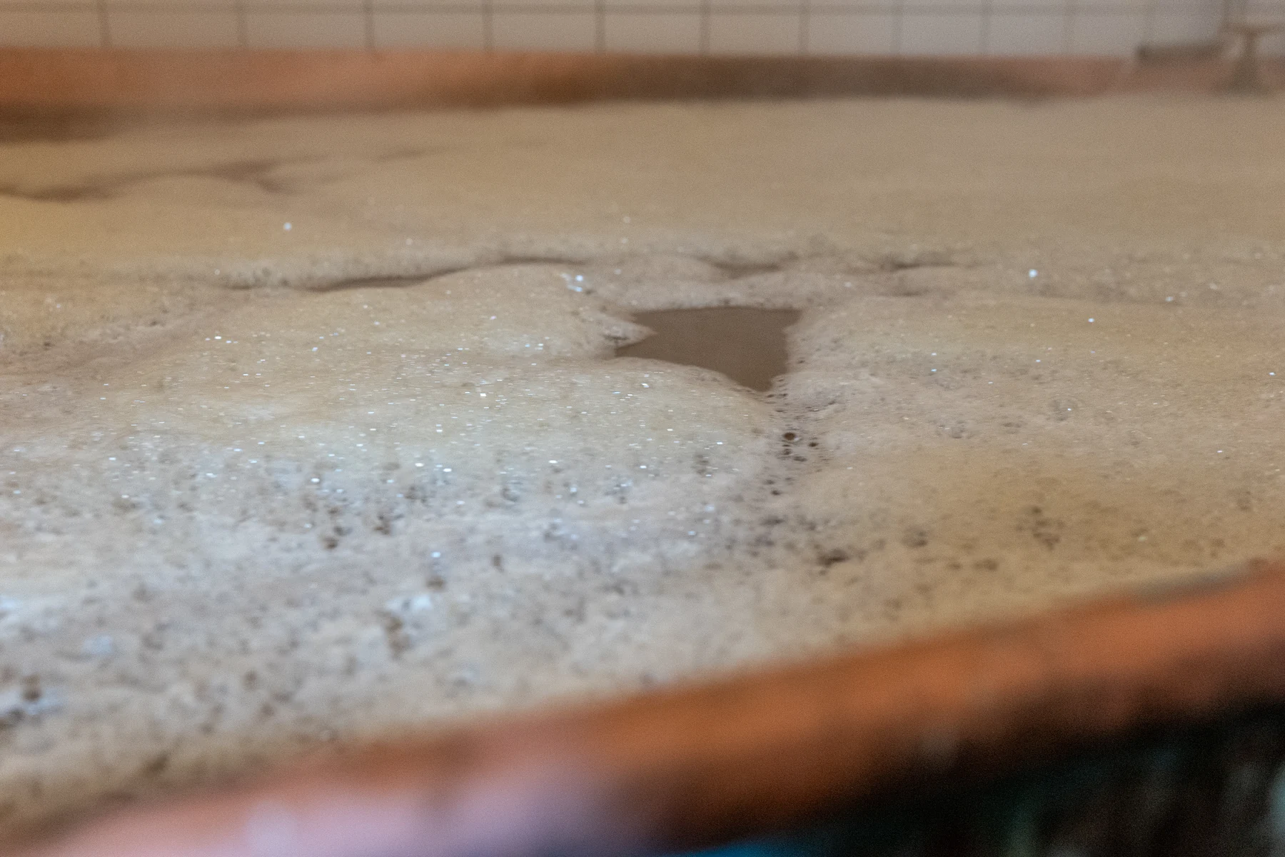 Schaum auf dem gärenden Bier